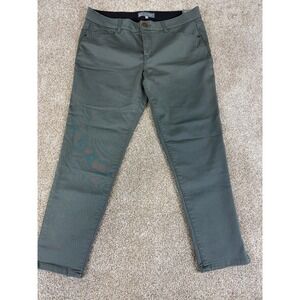 Wit & Wisdom Ab-solution Olive Green Slim Ankle Pants Womens 14 Stretch Utility
